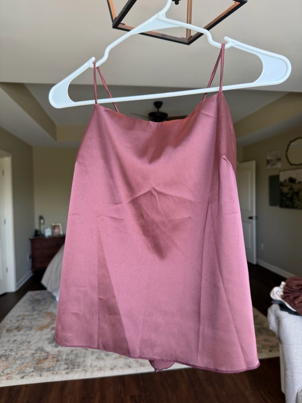 SHEIN Satin Spaghetti Strap Cami - Rosewood